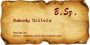 Babody Szilvia névjegykártya